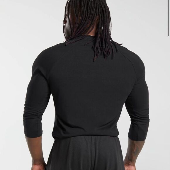 Gymshark Legacy Henley Slim Fit Light Black Size XS NWT in Packaging - Picture 4 of 8